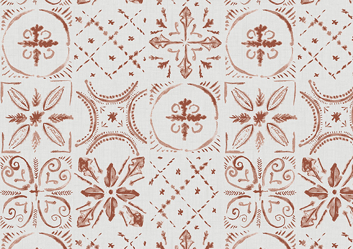 Moroccan Tiles, Terracotta - Twist&Fit Roller Blind - Image 6